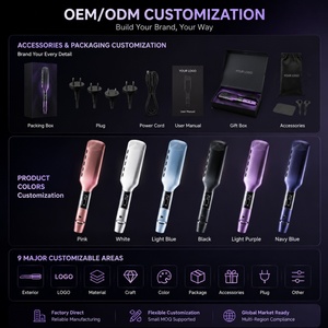 Plancha de Pelo Eléctrica Torlin con Degradado Morado, Pantalla LED Digital, Placas con Temperatura Ajustable, para Peinado en Salón y en Casa - Product Image 3