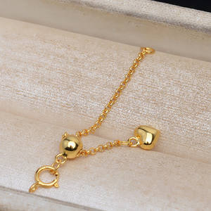 S925 <b>Silver</b> DIY Necklace & Tail <b>Chain</b> Bracelet Buckle <b>Extended</b> Baby <b>Chain</b> with Thick Pearl Jewelry Findings & Components - Product Image 2