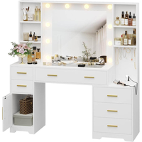 Table de massage moderne de luxe sur mesure, coiffeuse en bois pour hôtel, ensemble de tabourets de rangement grande capacité, mobilier de salon écologique