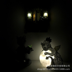 โคมไฟจี้รูปมังกรตะวันตก โคมไฟเรซิ่นรูปพระจันทร์ ของตกแต่งบ้าน ห้องนอน โต๊ะทำงาน ของขวัญ - Product Image 1