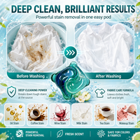 JIETI OEM 12gm Kapsul Deterjen Laundry 3 in 1 dengan Aroma Tahan Lama Butiran Cuci Pakaian Grosir Pabrik