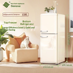 Xiling Retro Small Household Dual-Door Refrigerator 159L Capacity Dual-Zone Level-One Energy-Saving DUAL-ZONE Keep - Product Image 1