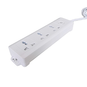 Tira de enchufe de extensión Universal de 3 salidas, Material de PC personalizado, <span class=keywords><strong>con</strong></span> interruptor independiente y cable de extensión eléctrico - Product Image 1