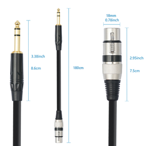 Kabel Audio Male 3-Pole 6.35mm <span class=keywords><strong>1</strong></span>/<span class=keywords><strong>4</strong></span> Trs ke Xlr 3-Pin <span class=keywords><strong>Female</strong></span> Berlapis Emas untuk Monitor Proyektor Mixer Dmx Speaker Mikrofon - Product Image 6