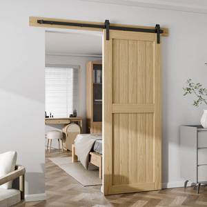 WEKIS Kit de Herrajes para Puerta Corredera de Granero, Forma de J de 6 Pies, Acero al Carbono de Alta Calidad, Negro Satinado, Duradero, Modelo M00002, con Tornillos Modernos - Product Image 4