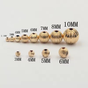 Cuentas espaciadoras de calabaza rellenas de oro de 14 quilates Premium para <span class=keywords><strong>hacer</strong></span> joyas, componentes de pulsera - Product Image 1