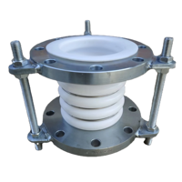Compensateur métallique ondulé en acier inoxydable avec revêtement PTFE haute pression, joint d'expansion pour conduit de fumée, connexion à bride DN10-DN1000mm