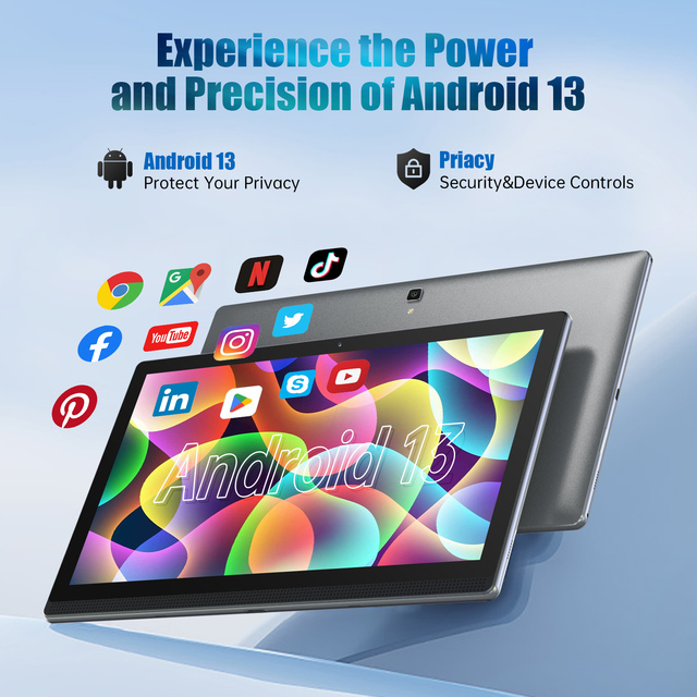 14.1 Inch Android Tablet with 1080P IPS FHD Display 8 Core CPU RAM 6GB ROM128GB 1TB Expand Dual-band WiFi (2.4G/5G)