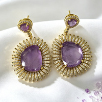 Boucles d'oreilles pendantes faites à la main en pierres précieuses naturelles, bijoux en cristal pour fête, cadeau, mariage, anniversaire