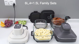 Nồi chiên sâu điện không độc hại 4L + 1.5L bát thủy tinh chia loại Nồi chiên không khí lò nướng thông minh kỹ thuật số không độc hại máy Nồi chiên kỹ thuật số - Product Image 2