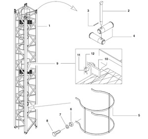Sección de Mástil SR26E de 1.2*1.2*10.5m, Nueva, Marca ZCJJ, para Grúa Torre MD208A - Product Image 3