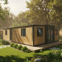 Maison conteneur extensible étanche à 2 chambres, préfabriquée, 20 pieds, 40 pieds, appartement standard hôtelier, structure en acier de luxe