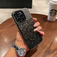 Étui de protection scintillant de luxe avec strass dégradés pour iPhone 16 17 Pro Max, coque de protection en cristal diamanté étincelant
