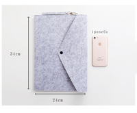 Bolsa de Fieltro Personalizada para Documentos Tamaño A4, Carpeta de Archivos con Botón a Presión y Correa de Mano, Bolsa de Archivos para Oficina, Logotipo Personalizable