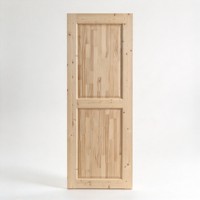 Pintu Gudang 2 Panel Kayu Spruce Solid 80 inci, Sudah Terpasang, Tebal 1,38 inci, Tanpa Finishing, Pintu Interior Gaya Farmhouse untuk Kamar Tidur (Hanya Slab)