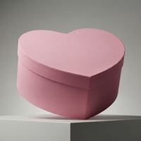 Boîte à fleurs en forme de cœur rose mate personnalisée, boîte cylindrique en carton vide de luxe pour l'emballage des roses, vente en gros