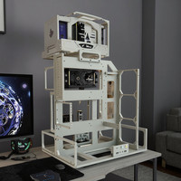 Casing Gaming Mid Tower Socooler SOC-F-360 dari Aluminium Alloy dengan Jendela Panel Samping, Pendinginan Ganda untuk Motherboard ATX, Editor Video