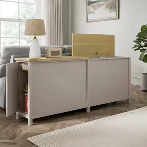 Armoire de rangement de canapé mince derrière avec armoire latérale de conception ouverte profonde et surélevée pour salon ou école - Product Image 4