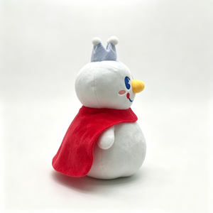 Customized snowman plush with crown and <b>red</b> cape, royal snowman plushie,Snowman plush toy,cute snowman stuffed animal - Product Image 5
