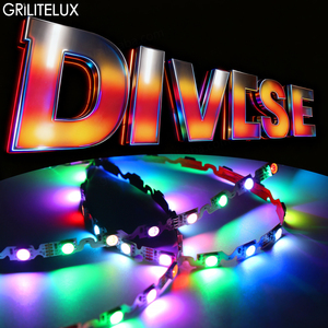 แถบไฟ LED หลากสีแบบโค้งงอ12V แถบนำแสง RGB ควบคุมต่อ LED แบบต่อเนื่อง - Product Image 1