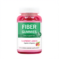 Fabricante OEM/ODM de Gomitas de Fibra de Frambuesa y Limón, Ricas en Fibra Dietética, Sin Azúcar, Vitaminas y Suplementos para la Salud Digestiva
