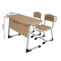 Fabricant chinois moderne de mobilier scolaire : Ensemble table et chaise double pour étudiants, durable et écologique, idéal pour les universités et bibliothèques.