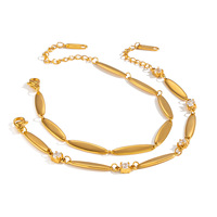 Bracelet à maillons en acier inoxydable plaqué or 18 carats pour femme, hypoallergénique, inaltérable, style minimaliste, vente en gros