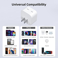 Chargeur mural rapide double type C Power Erick Trending Power Eric PD0401 45W avec prise US pour téléphone portable, tablette, ordinateur portable