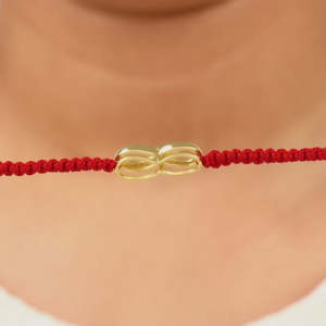 Golden <b>Infinity</b> Bezel Setting Rakhi <b>Bracelet</b> Minimalist Unisex Thread Brother Sister Hindu Rakshabandhan - Product Image 2