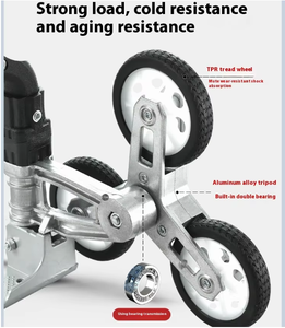 Truk tangan memanjat tangga lipat, kapasitas beban 176LB enam roda Dolly dapat disesuaikan - Product Image 2