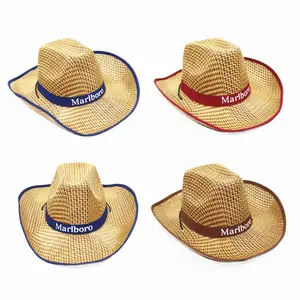 Zomer Natuurgras Western Reizen Zonnehoed Grote Western Mexican Cowboy Strohoed