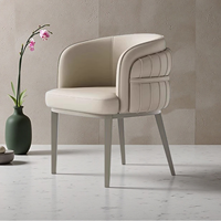 Fauteuil de salle à manger moderne de luxe en cuir PU et métal pour la maison, les restaurants et les salons de manucure, siège ergonomique confortable
