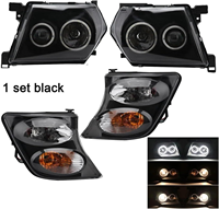Phare à LED Angel Eye pour Nissan Patrol SAFARI Y61 1998 1999 2000 2001 2002 2003 DRL Dynamic Turn Signal Projector Head Lamps