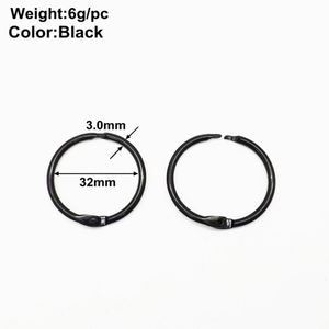YIWANG 1.2 Inch Black Metal Loose Leaf Book <b>Rings</b> Craft Photo Album DIY <b>Binder</b> Clip <b>Rings</b> - Product Image 3