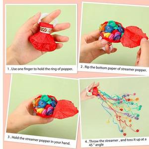 Lanceurs de serpentins à la main avec rubans colorés, confettis sans désordre pour Halloween, mariages, fêtes de remise de diplômes, anniversaires - Product Image 4