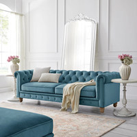 Nouveau style de canapé sectionnel de luxe européen capitonné en tissu, avec rembourrage en éponge, design moderne noir pour appartement et villa