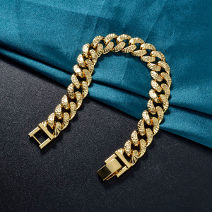 vintage wide swirling textured <b>solid</b> real <b>gold</b> polished sturdy elegant homme unisex factory premium bracelets - Product Image 4