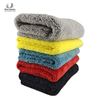 Serviettes en microfibre sans bords 500 g/m² pour séchage, lavage, détaillage, polissage de voitures, avec chiffon en microfibre ultra-doux sans bords