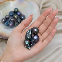 Perles de culture d'eau douce naturelles en gros, baroques, à fort lustre, noires, en vrac, pour bijoux DIY
