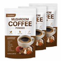 Poudre de café aux champignons, complément alimentaire à base de Lion's Mane, Reishi, Cordyceps, café instantané aux extraits de champignons, OEM, étiquette privée