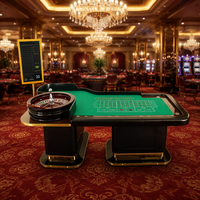 Table de Roulette de Casino de Luxe Marque BBY, Tapis Personnalisé, Table de Jeu en Bois, Porte-Gobelets Métalliques pour Salle de Jeu