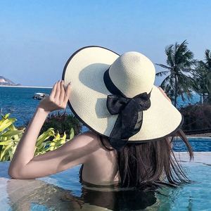 Foldable butterfly <b>Straw</b> <b>Hat</b> Seaside Summer Wholesale Woven <b>Straw</b> <b>Hat</b> Sun <b>Hat</b> for Women - Product Image 6