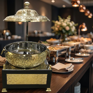 Services de vaisselle de luxe en acier inoxydable pour réchauds de buffet, idéaux pour mariages et maintien au chaud des aliments DCD-006 - Product Image 2