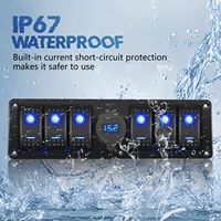 Interrupteur à bascule marin 6 gangues avec panneau en aluminium, double prise USB QC3.0, voltmètre LED, panneau USB 12V pour camion et bateau