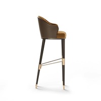 Chaise de bar en bois massif de style nordique, chaise haute en tissu pour artiste, chaise de bar de luxe légère, tabouret de réception simple et moderne