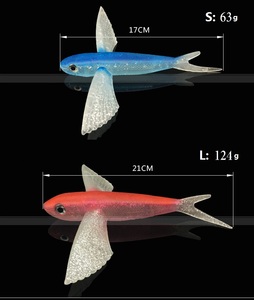 <span class=keywords><strong>Esca</strong></span> Artificiale Bionica a Forma di Pesce Volante da 17cm/21cm, <span class=keywords><strong>Esca</strong></span> Morbida per la Pesca in Acqua Salata, Simulazione di <span class=keywords><strong>Tonno</strong></span> e Sgombro per Traina da Barca - Product Image 2