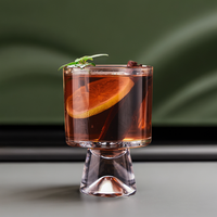 Gobelets en verre réutilisables et colorés à pied haut, motif Montagne enneigée, pour eau, café, crème glacée et lait