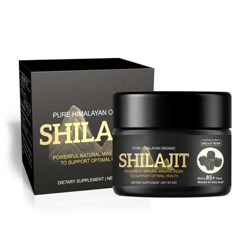 Shilajit de l'Himalaya pur de qualité dorée 100% avec complexe d'acide fulvique 85 oligo-éléments pour un soutien énergétique immunitaire