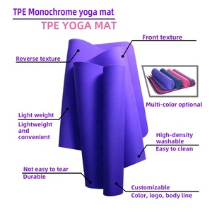 Gravure <span class=keywords><strong>au</strong></span> laser Tapis de yoga simple TPE 8mm Tapis de yoga pliant à impression personnalisée Tapis de yoga écologique Tapis de mise à la terre Tpe Formation Pilates - Product Image 4