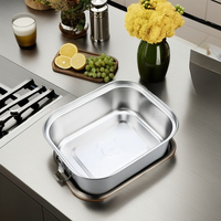 Boîte à lunch carrée en acier inoxydable personnalisable, récipient alimentaire chauffable avec logo, vaisselle